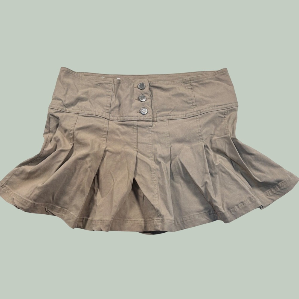 vintage vanilla ny star beige mini skirt y2k 2000s grunge preppy bratz coquette